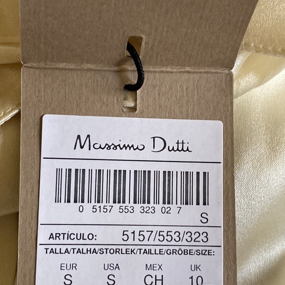 NWT. Massimo Dutti Cream Silk Blend Fitted Blouse. Size S. - Picture 9 of 12